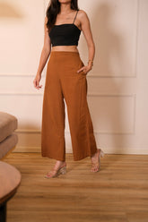 Women Airy Linen Wide Leg Pant